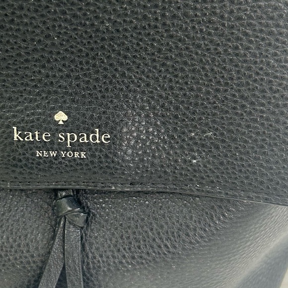 Kate Spade Hayes Street Taba Black Pebble Leather Tassel Backpack Medium Preppy main image 5
